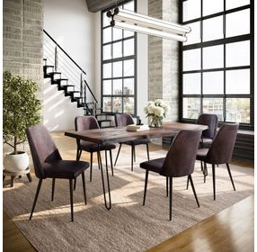 Nature's Edge Slate and Dark Brown 79" 7 Piece Dining Set
