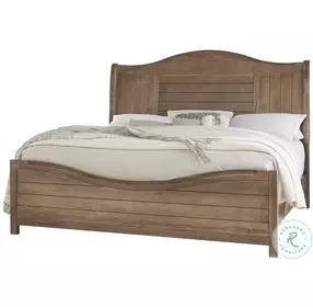 Cool Farmhouse Natural Queen Sleigh Bed