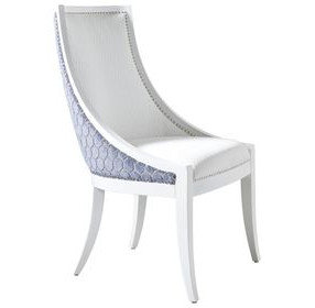Chamberlain White Upholstered Dining Chair with Nailhead Trim