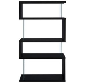 Emelle Black And Clear 4 Tier Bookcase
