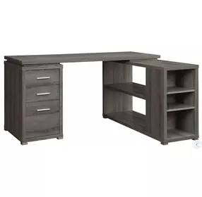 Yvette Weathered Grey L-Shape Office Desk