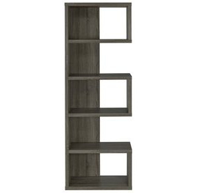 Joey Weathered Grey 5 Tier Bookcase