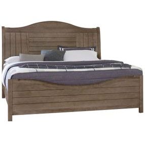 Cool Farmhouse Natural Gray King Sleigh Bed