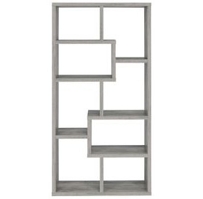 Theo Grey Driftwood 10 Shelf Bookcase