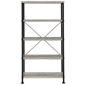 Analiese Gray Driftwood and Black 30" Bookcase