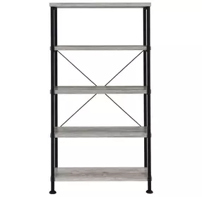 Analiese Gray Driftwood and Black 30" Bookcase