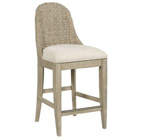Boca Oyster Upholstered Woven Stool