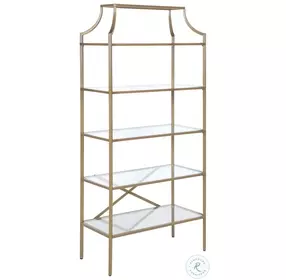 Serena Matte Gold Bookcase