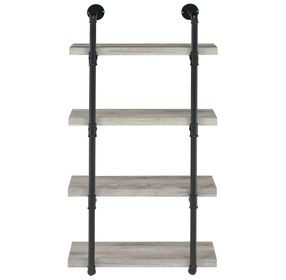 Elmcrest Black And Grey Driftwood 24" Wall Shelf