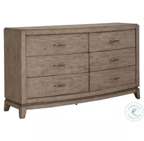 Camden Burnished Beige 6 Drawer Dresser