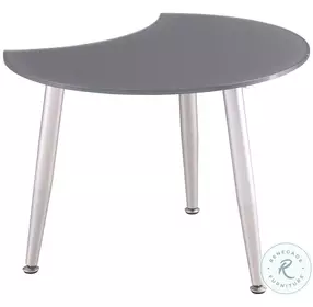 8072 Gloss Gray Shaped Top Glass Cocktail Table