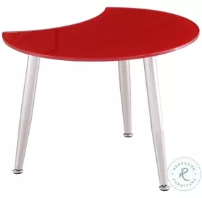 8072 Gloss Red Shaped Top Glass Cocktail Table
