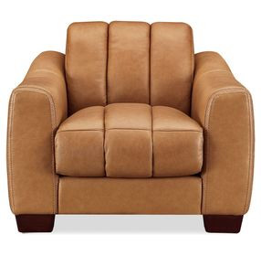 Baylor Cinnamon Brown Leather Upholstered Lounge Chair