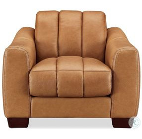 Baylor Cinnamon Brown Leather Upholstered Lounge Chair
