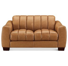 Baylor Cinnamon Brown Leather 64" Loveseat