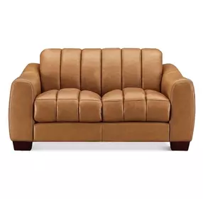Baylor Cinnamon Leather 64" Loveseat