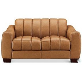 Baylor Cinnamon Brown Leather 64" Loveseat