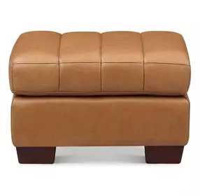 Baylor Cinnamon Leather Upholstered Rectangular Ottoman