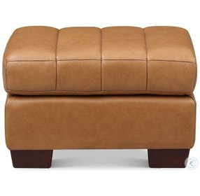 Baylor Cinnamon Brown Leather Upholstered Rectangular Ottoman