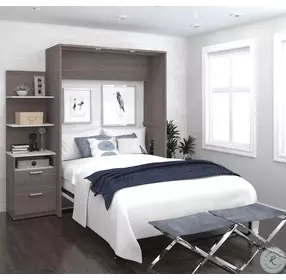 Cielo By Elite Bark Gray and White 79" Full Wall Bed Kit