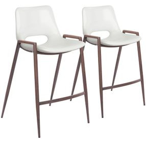 Desi White Counter Height Stool Set Of 2