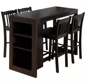Tribeca Merlot 5 Piece Counter Height Dining Set with Storage