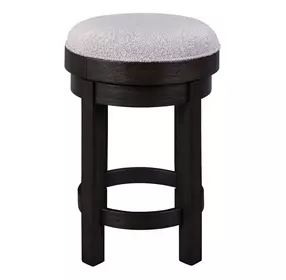 Westbury Knubby Taupe Upholstered Swivel Console Stool