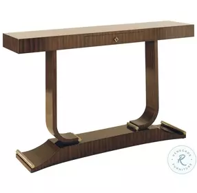 Decoratif Polish Ebony And Brushed Satina Brass Console Table