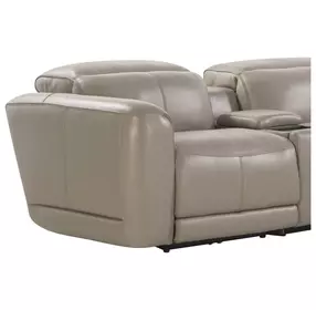 Ridgeway Gray Shark Skin Leather LAF Power Recliner