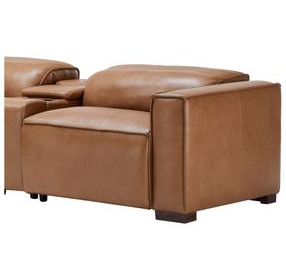 Ulstead Tan Husk Leather RAF Power Recliner
