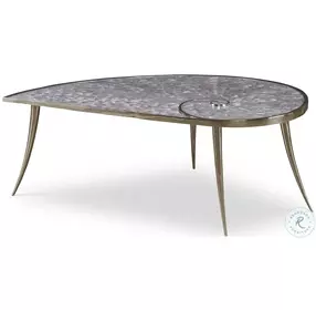 Closs Inlaid Abalone Shell And Polished Brass Cocktail Table