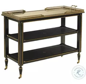 Trolley Glass And Ambassador Leather Serving Cart
