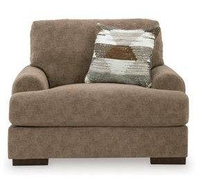 Meadowleaf Pecan Upholstered Chair and A Half with Pillow