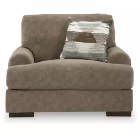 Nolenburg Pecan Upholstered Chair and A Half with Pillow