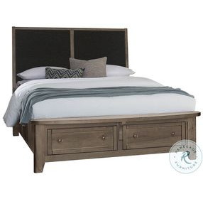 Woodbridge Dark Cashmere And Black Queen Upholstered Storage Platform Bed