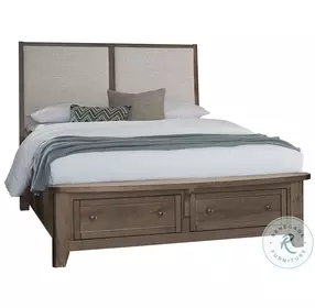Woodbridge Dark Cashmere And Gray Queen Upholstered Storage Platform Bed