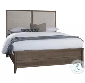Woodbridge Dark Cashmere And Gray California King Upholstered Low Profile Panel Bed