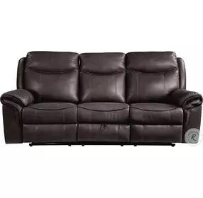 Aram Dark Brown 89" Double Reclining Sofa