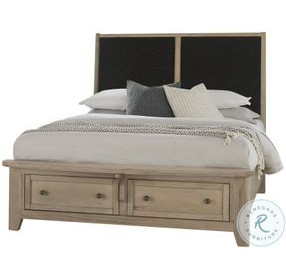 Woodbridge Shadow Gray And Black Queen Upholstered Storage Platform Bed