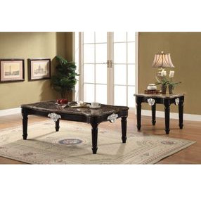 Ernestine Black Marble Occassional Table Set