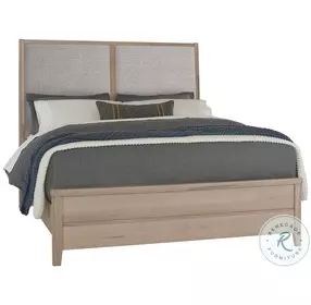 Woodbridge Clear Maple And Gray California King Upholstered Low Profile Panel Bed