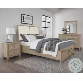 Woodbridge Clear Maple And White Upholstered Storage Platform Bedroom Set