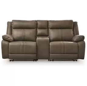 Ultra Max Biscotti 3 Piece Modular Power Reclining Sectional with Console USB Charging and Audio Console