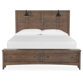 Bay Creek Toasted Nutmeg King Storage Panel Bed with LED