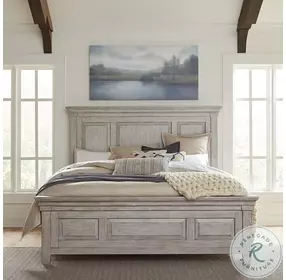 Heartland Antique White Cal. King Panel Bed