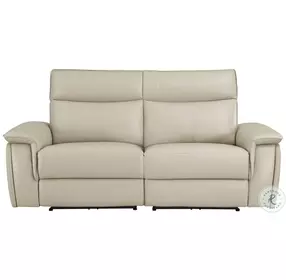 Maroni Taupe Power Double Reclining Loveseat with Power Headrests