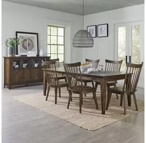 Midland Falls Rustic Brown 7 Piece Extendable Rectangular Dining Set