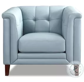 Elric Spa Blue Top Grain Leather Chair