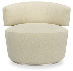 Olympia Oatmeal Performance Fabric Upholstered Swivel Accent Chair