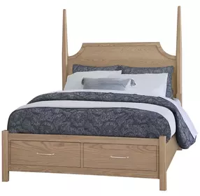 Tide And Timber Clear Oak King Pencil Poster Storage Bed